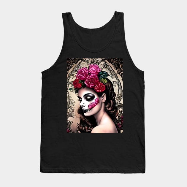 Sad Girl with Zombie Makeup Tank Top by animegirlnft